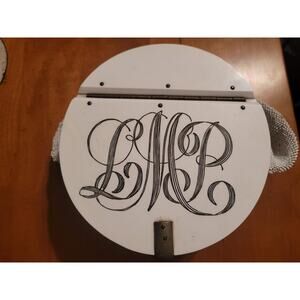 Vintage 1950s White Beaded Lucite Vanity Purse with Mirror | Mid Century Modern